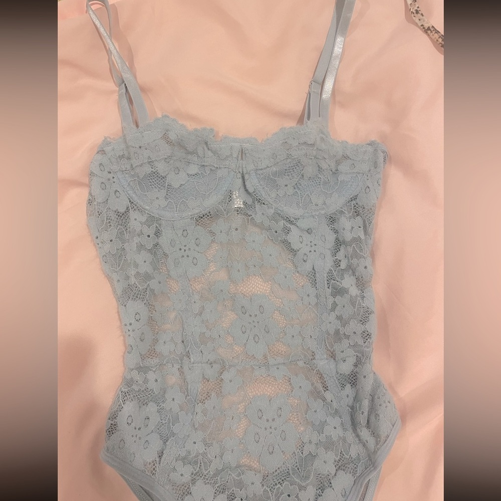 blue lace bodysuit